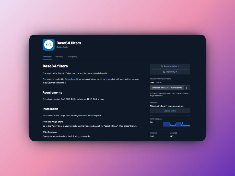 Craft Base64 Filters